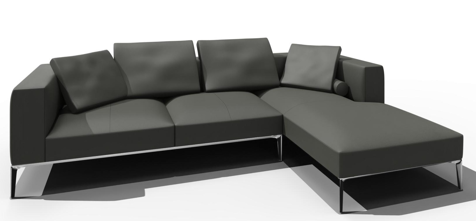 Jaan Living 3 Sitzer Sofa mit 2 Rückenkissen, 2 Komfortkissen & 2 Komfortrollen Kombi A21 Walter Knoll Cashmere Slate