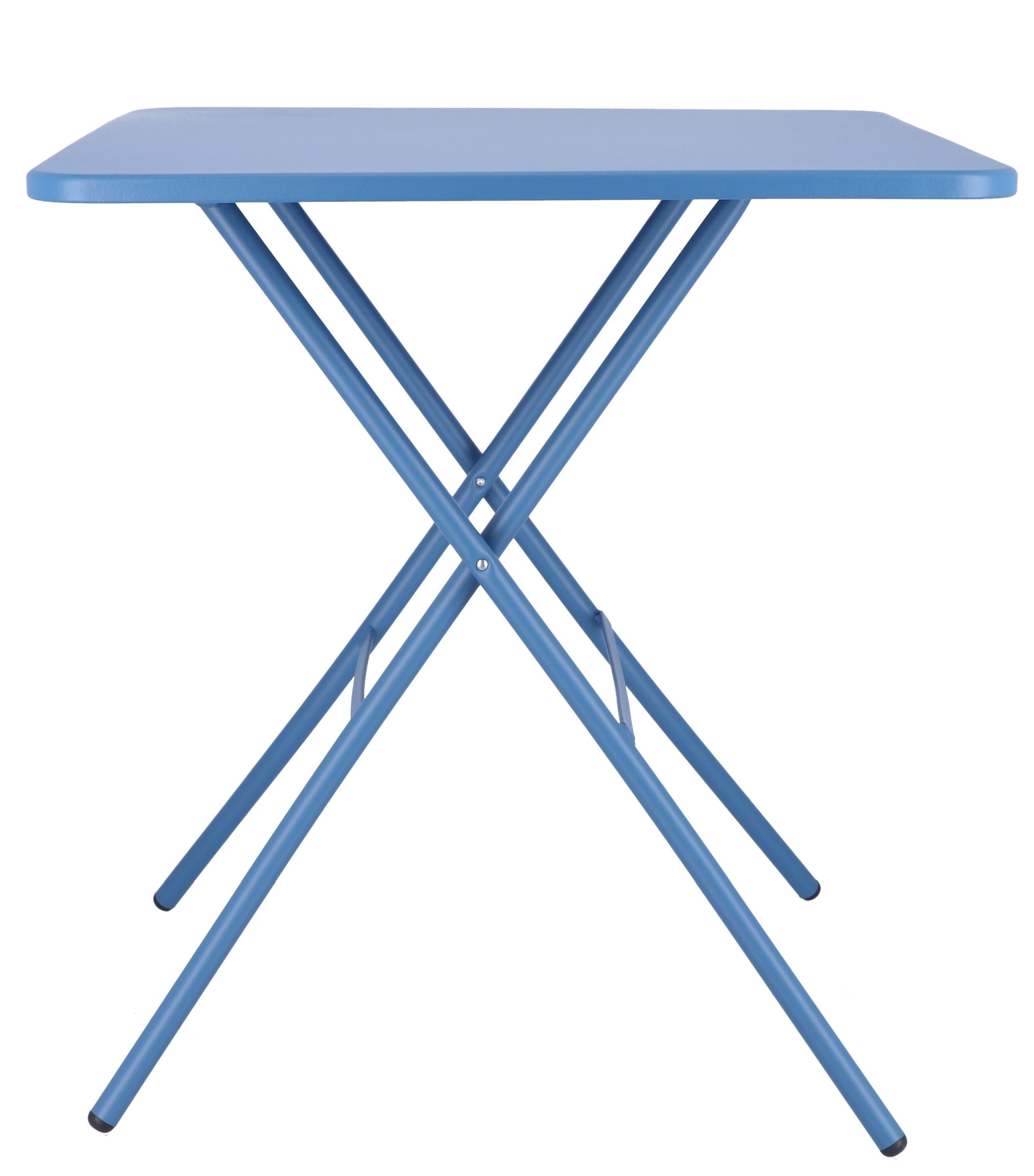 Blauer Fiam Sirio Klapptisch von Jan Kurtz für den Outdoor-Bereich, quadratisch und platzsparend.