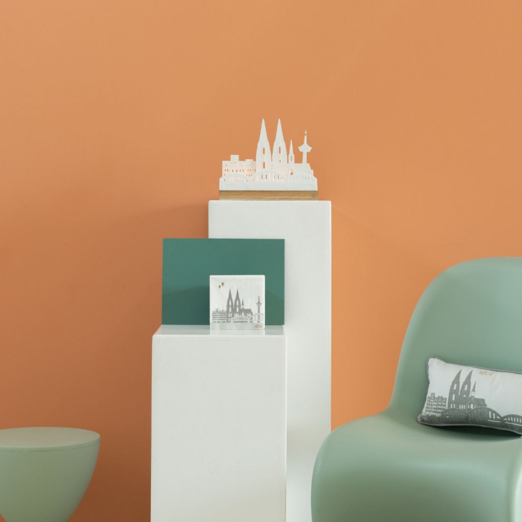 Lichtobjekt Stadtsilhouette Köln Räder