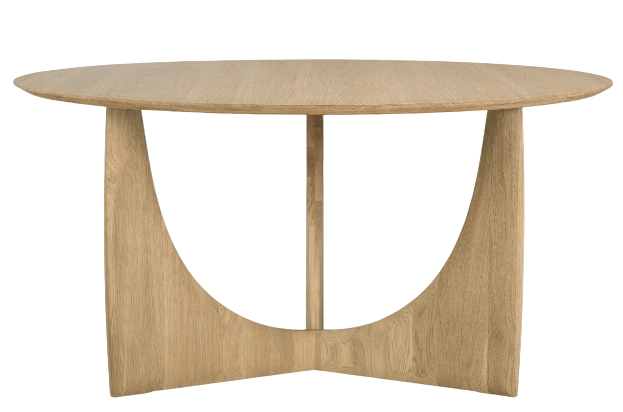Runder Esstisch aus Eiche, Geometric Dining Table von Ethnicraft mit einzigartigem Untergestell.