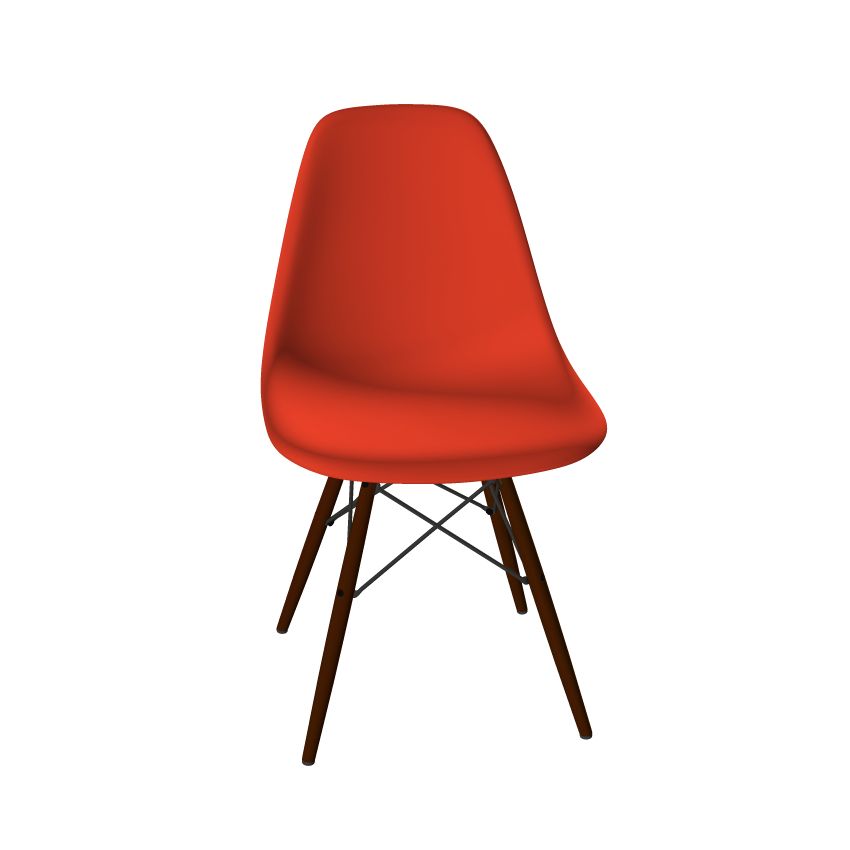 Eames Plastic Side Chair DSW Stuhl Vitra Ahorn dunkel-Grün | VITRA