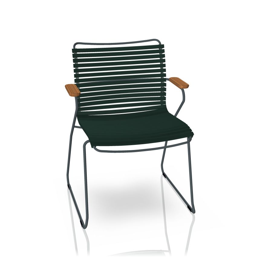 Click Dining Stuhl mit Armlehne Outdoor Houe Kiefergrün | HOUE 10801 1118