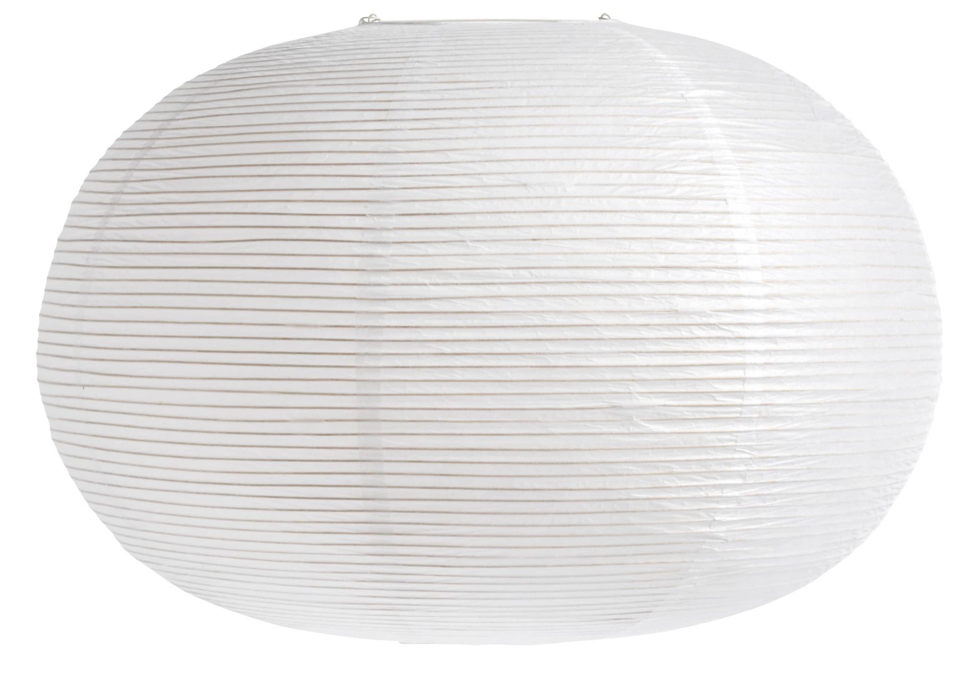 Runder, weißer Reispapier Lampenschirm von Hay, 70 cm Durchmesser, für stimmungsvolle Beleuchtung.