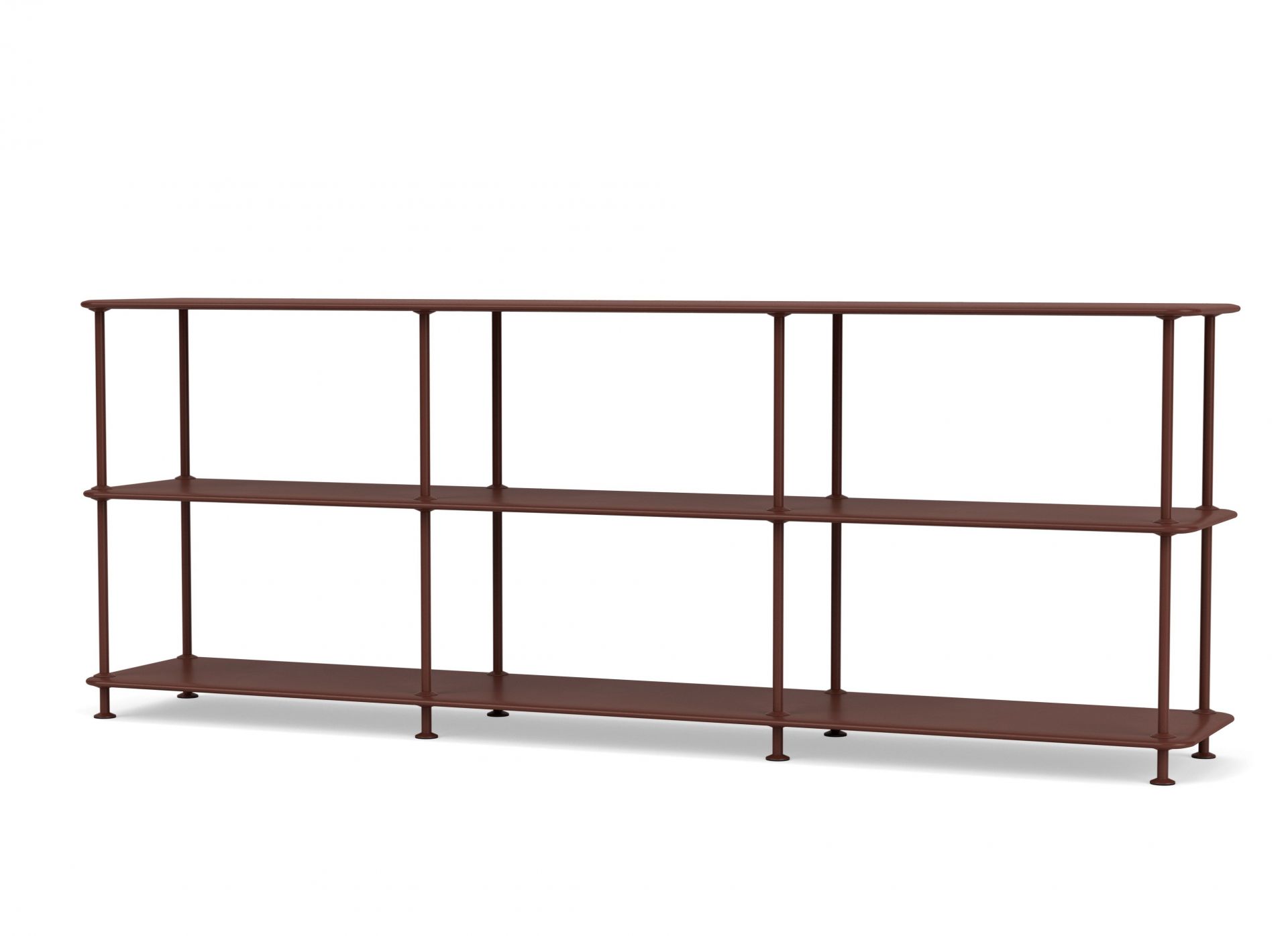 Montana Free Regal in Braun mit drei Ebenen, modernes Design für Wohnzimmer und Büro.