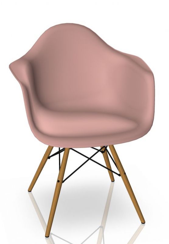 Eames Plastic Arm Chair DAW Stuhl Vitra Esche - Zartrosa