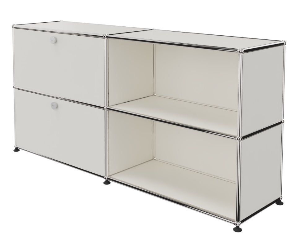 USM Haller Sideboard 2 Offen / 2 Klappen links Reinweiß - FAST DELIVERY