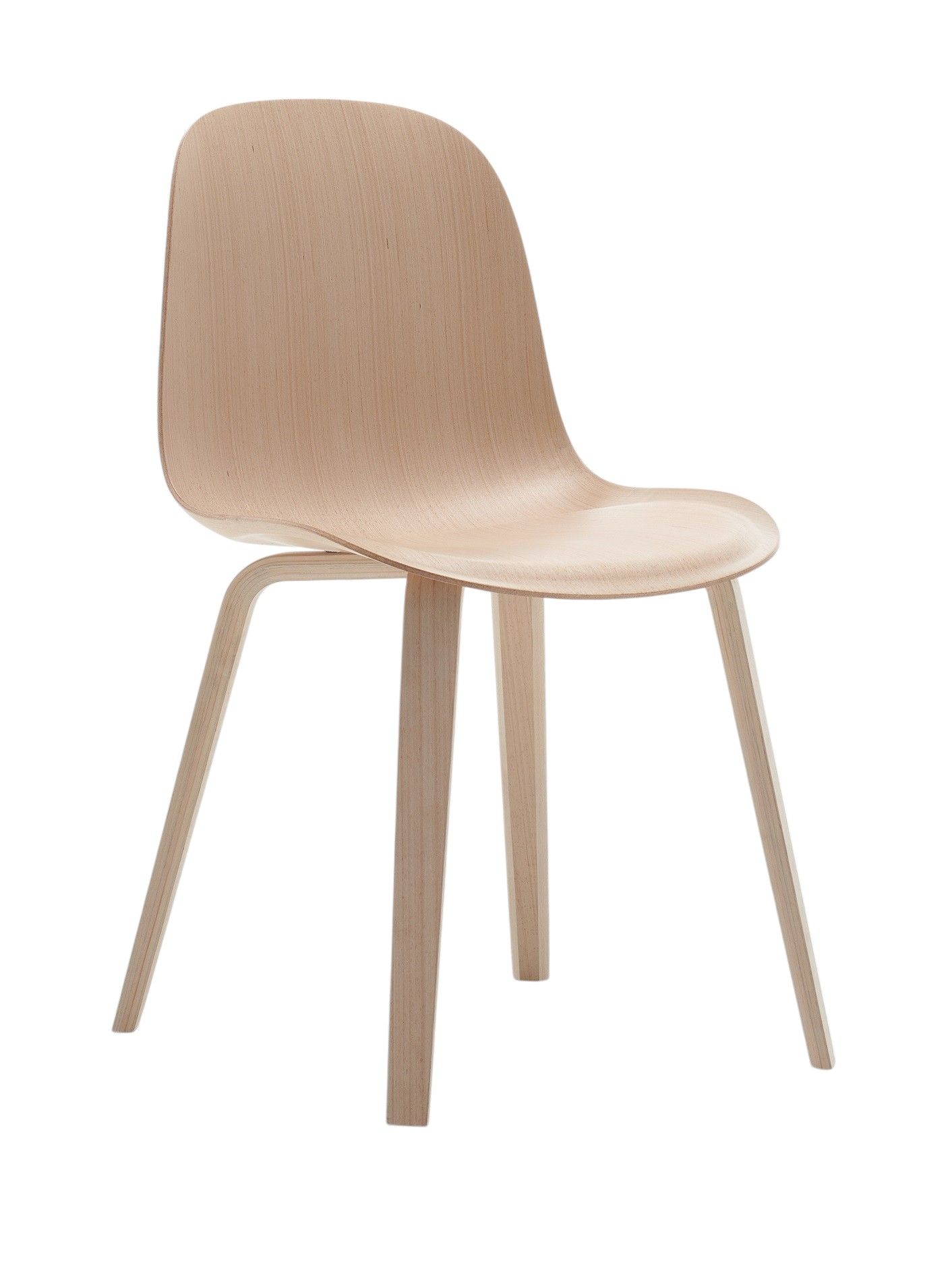 Press Chair Holzstuhl von MDF Italia: Moderner Stuhl aus hellem Holz, minimalistisches Design.