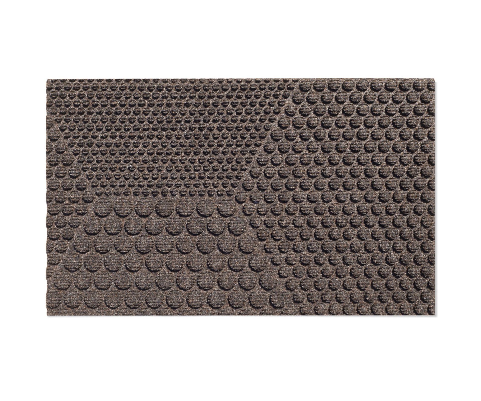 Hex Fußmatte Soil von Heymat, braune Schmutzfangmatte mit Noppenstruktur für den Innen- und Außenbereich.
