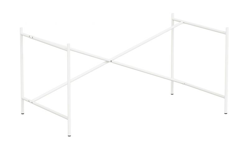 Weißes Eiermann Tischgestell mit Stahlrohr-Konstruktion für Schreibtische und Esstische.