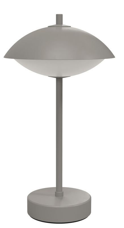 Graue Clam Tischleuchte von Fritz Hansen, eine moderne Akkuleuchte für den Innenbereich.