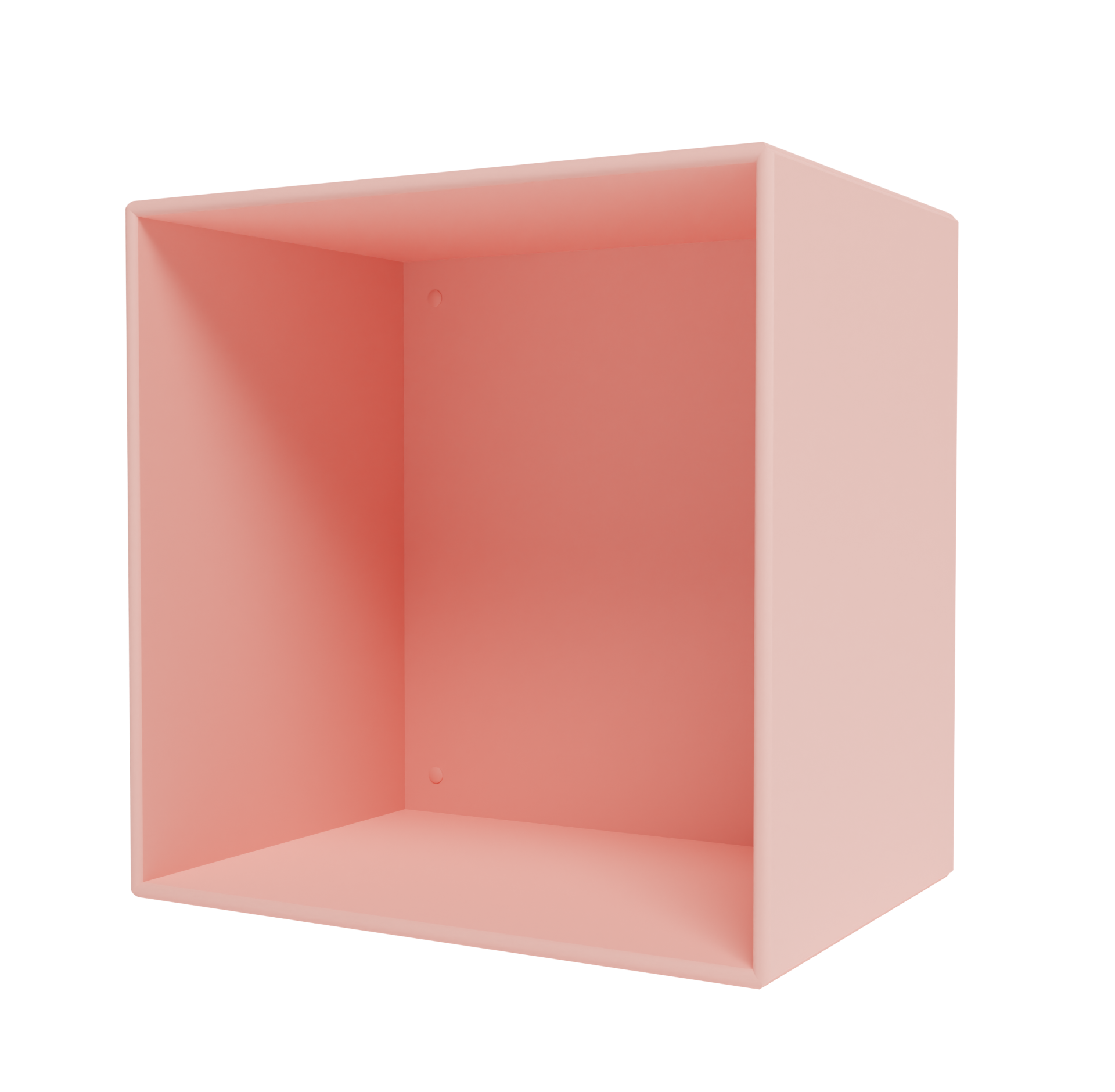 Rosa Mini Montana Modul, ein offenes Regal zur Wandmontage, modernes Design für Wohnzimmer und Büro.