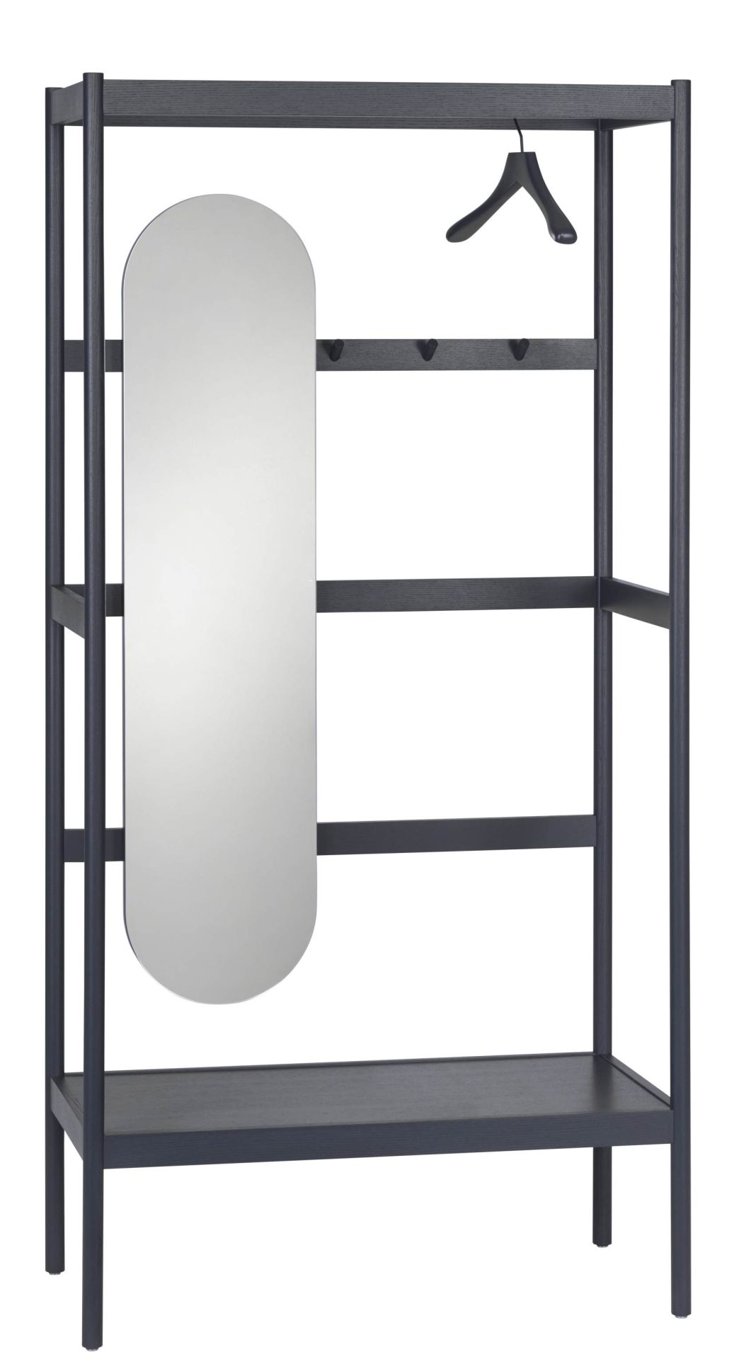 Chester Garderobe mit Spiegel von Schönbuch: Offene Garderobe mit Spiegel, Ablagen, Haken und Kleiderbügel.