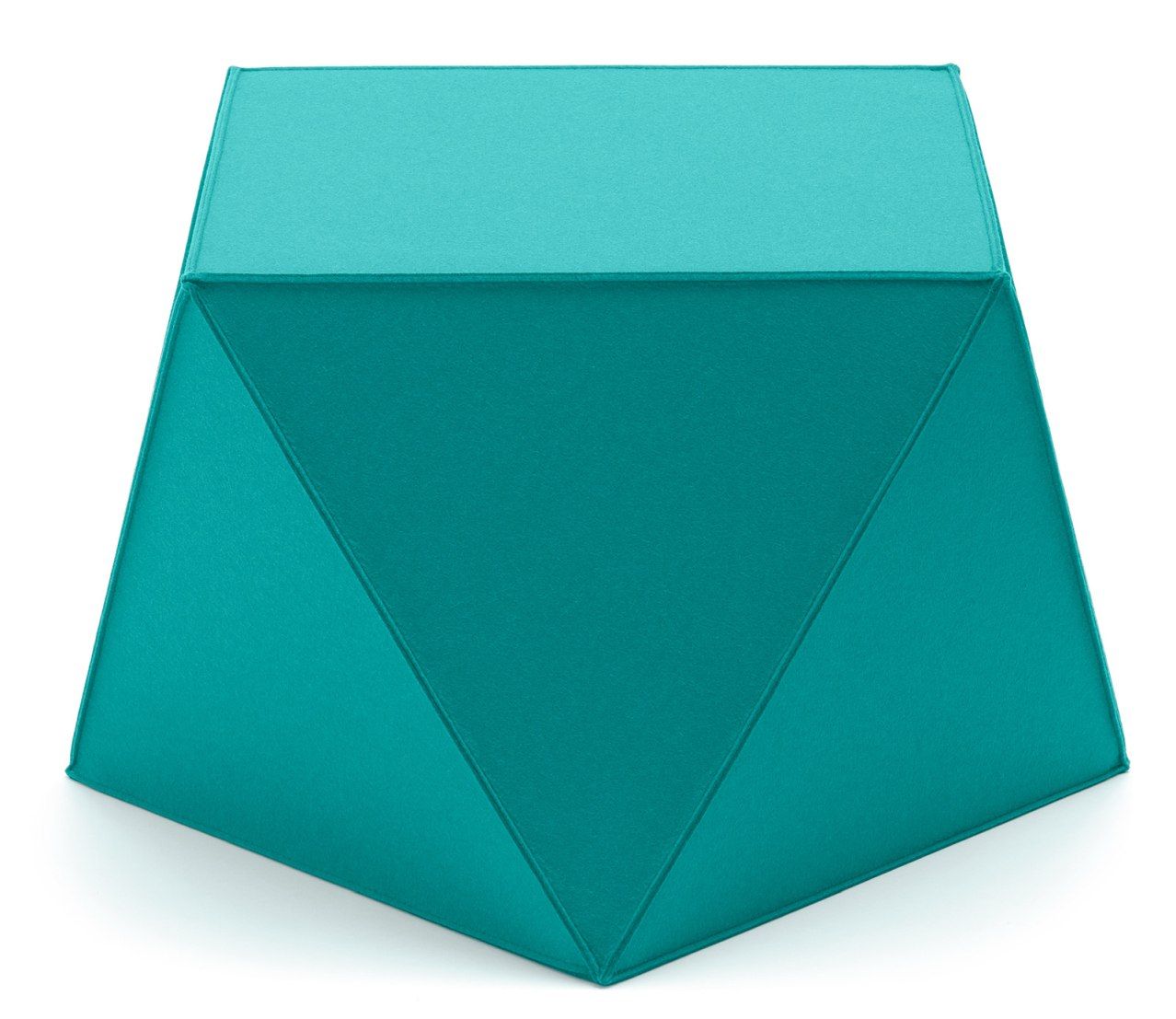 Türkisfarbener Diamond Sitzhocker von Hey Sign aus Filz, moderne Sitzgelegenheit für Wohnzimmer.
