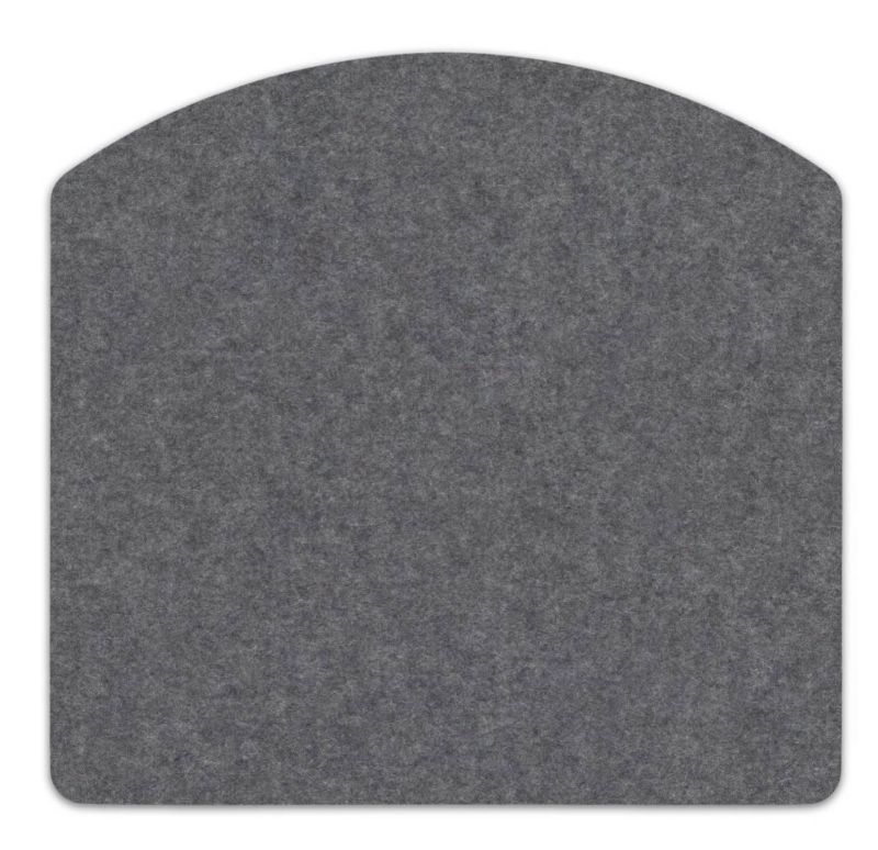 Anthrazitfarbene Filz Sitzauflage für Thonet S 43 Stuhl, Hey Sign EINZELSTÜCK, quadratisch mit abgerundeter Oberseite.