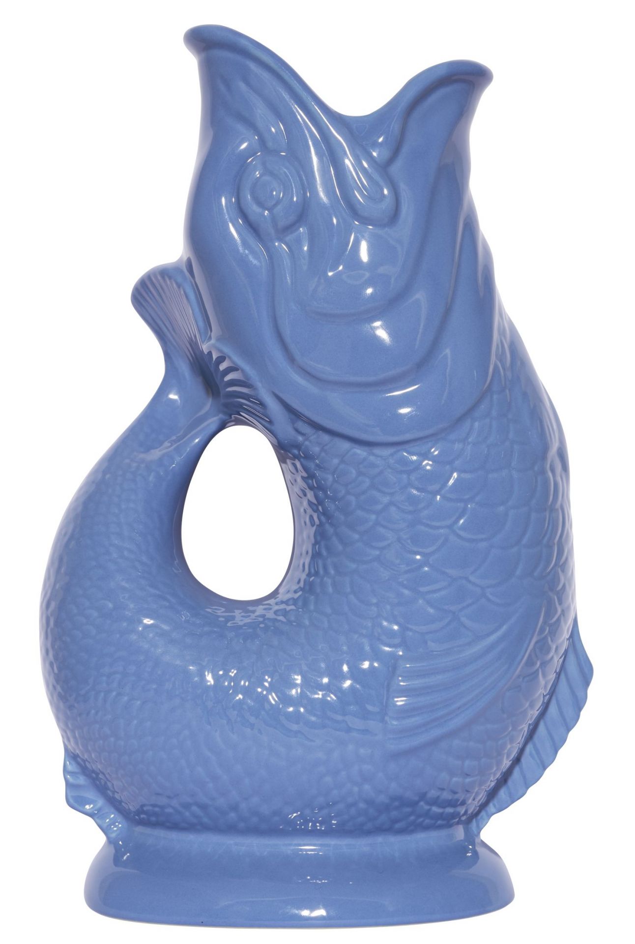 Gluckigluck Karaffe in XL Sea Blue, Fisch-Design, Keramik, dekorative Vase oder Wasserkaraffe.