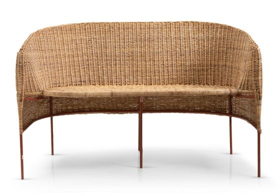 Caribe 2-Sitzer Bank aus Rattan für den Garten oder die Terrasse. Outdoor Sitzbank.