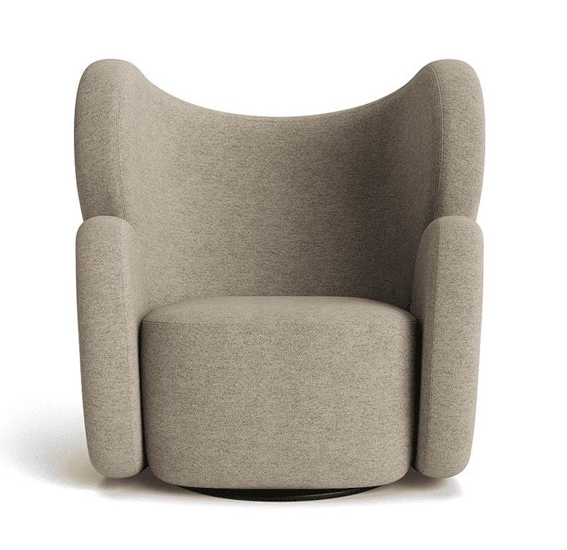 Beiger Big Big Lounge Chair Sessel von NORR11, moderner Stoffbezug, bequemer Relaxsessel.