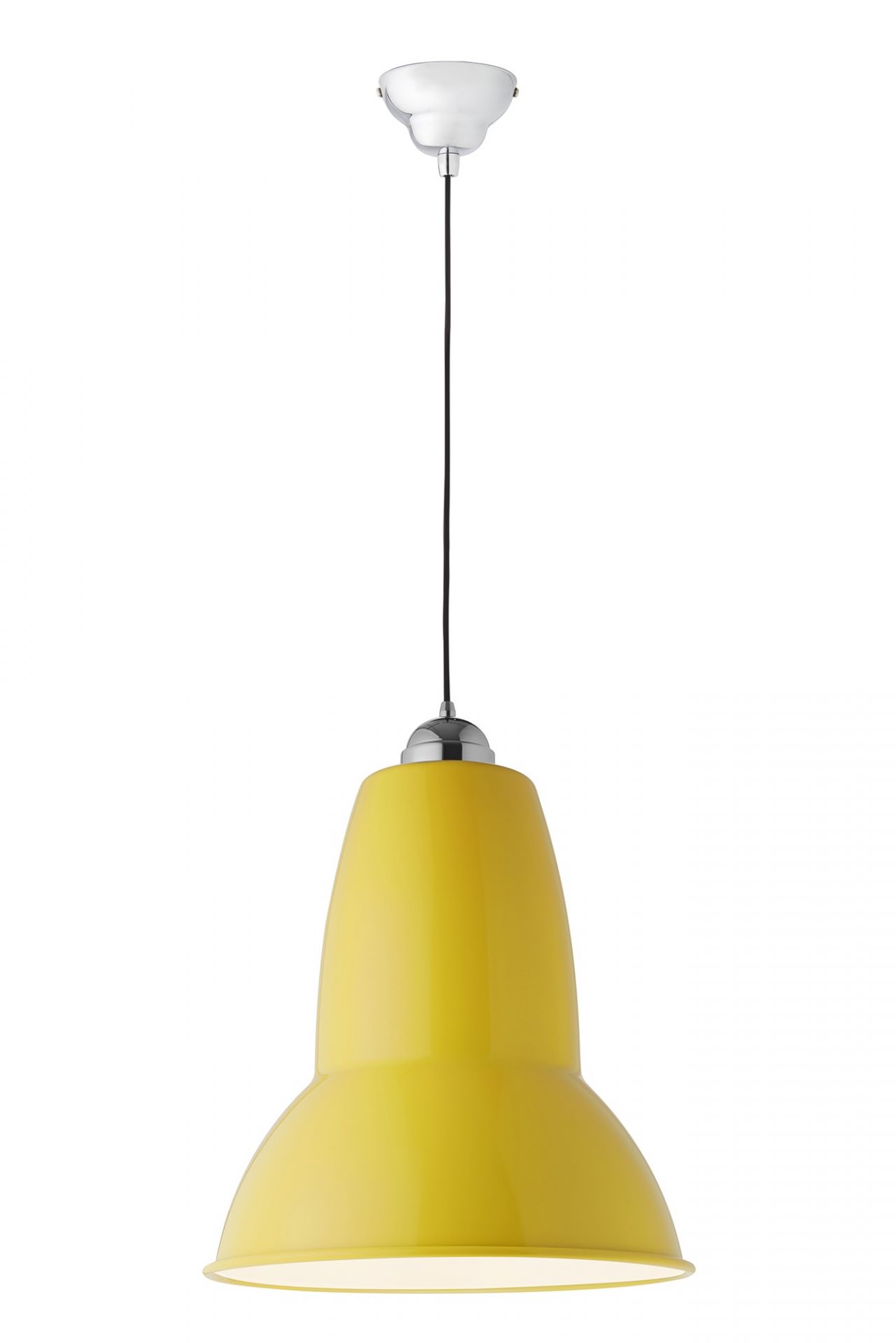 Gelbe Anglepoise Original 1227 Giant Pendelleuchte, moderne Hängelampe für Wohnzimmer und Esszimmer, Innenbeleuchtung.