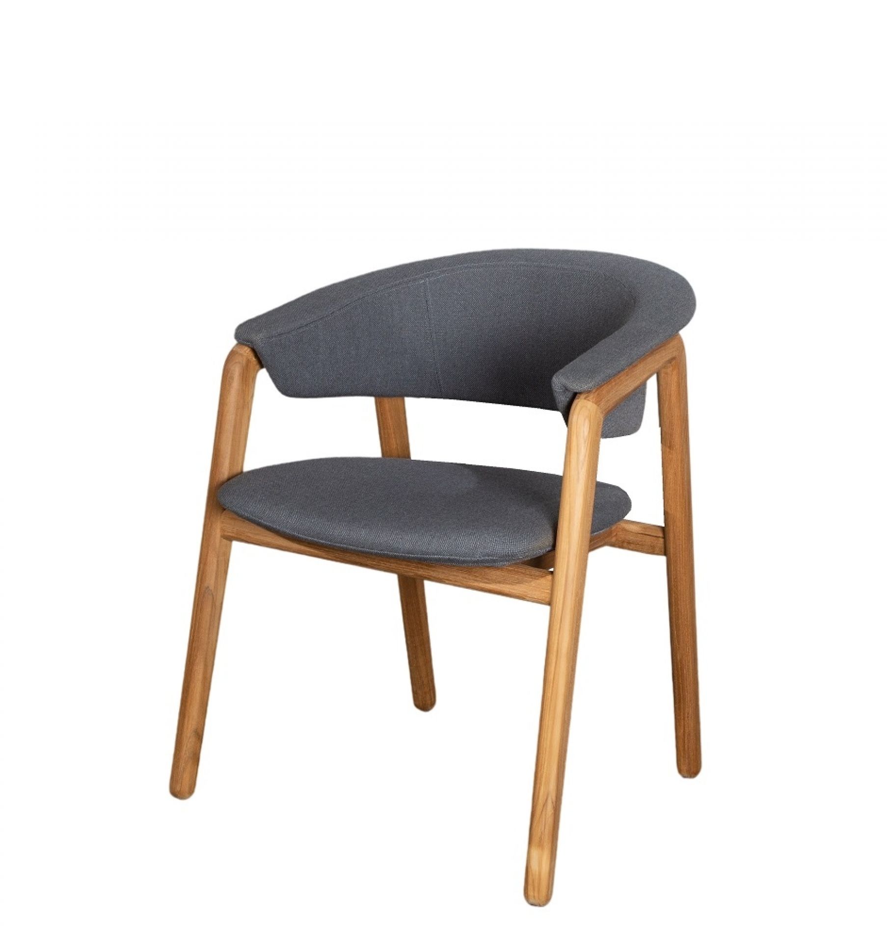 Luna Sessel von Cane-Line: Grauer Outdoor Sessel mit Holzgestell für Garten und Terrasse.