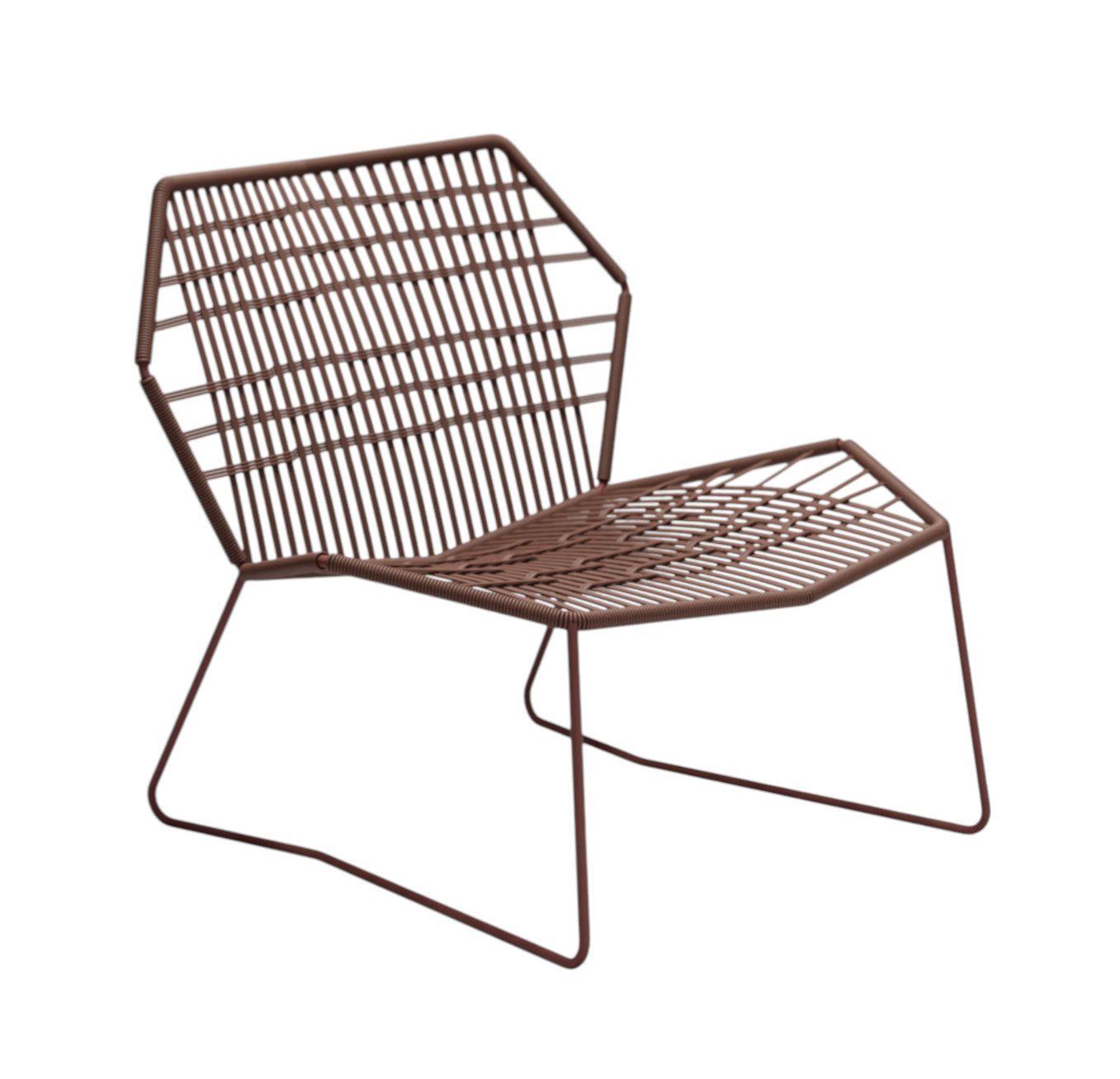 Tropicalia TR1 Armchair Outdoor Sessel von Moroso, brauner Lounge Sessel aus geflochtenem Kunststoffseil für Garten und Terrasse.