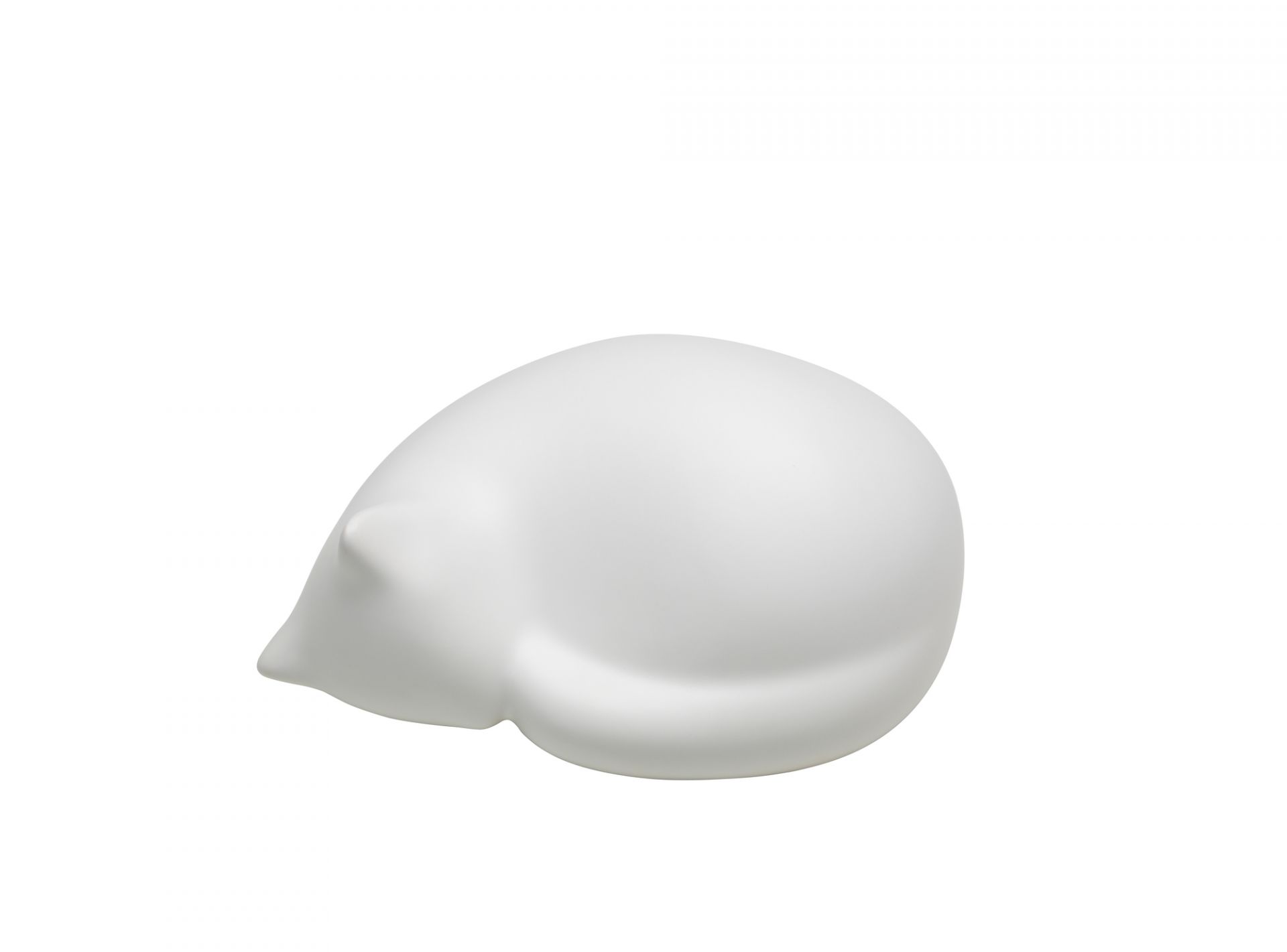 Weiße, schlafende Katze Figur von Vitra. Dekorative Katzen Skulptur für Zuhause.