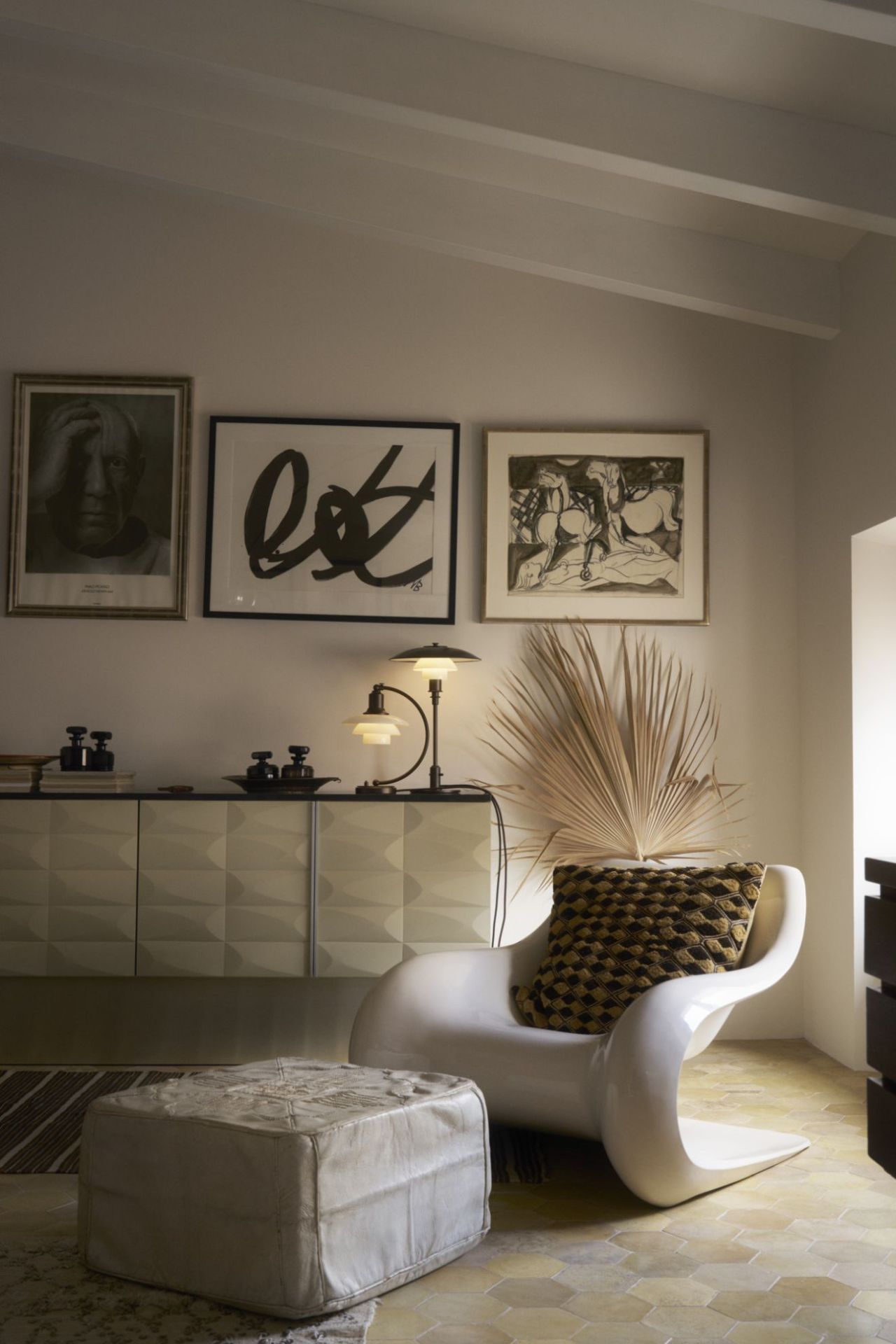 PH 3/2 Aged Brass Opal Tischleuchte Louis Poulsen