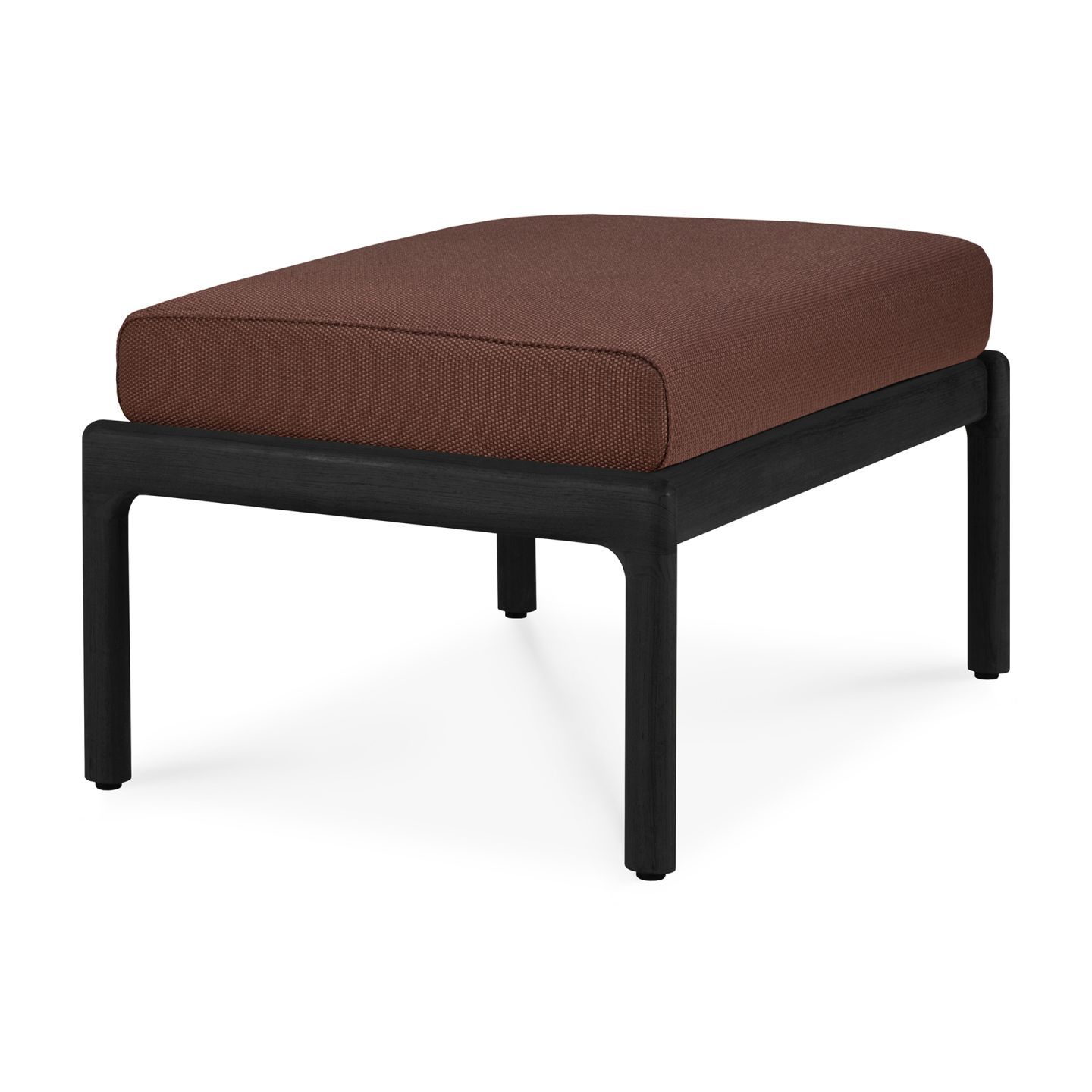 Jack Outdoor Polsterhocker Teak Schwarz Burgundy Ethnicraft