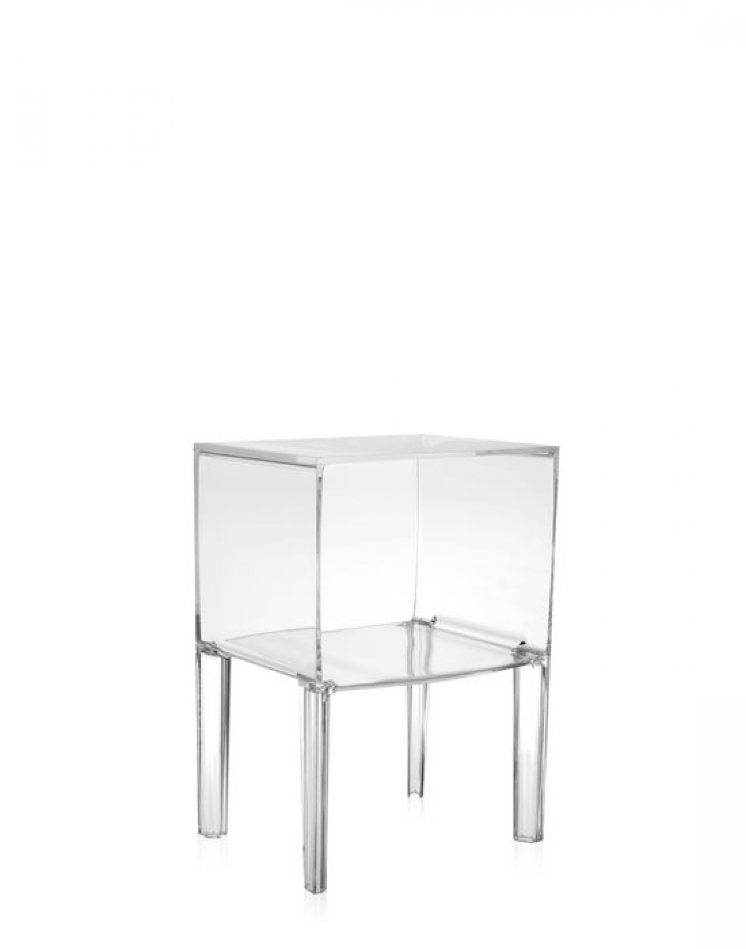 Transparente Kartell Ghost Buster Kommode, Nachttisch aus Acrylglas, modernes Design für Schlafzimmer.