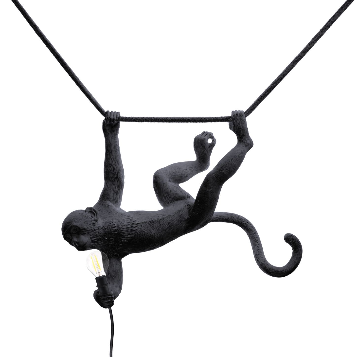 Monkey Lamp Swing Pendelleuchte Seletti Schwarz