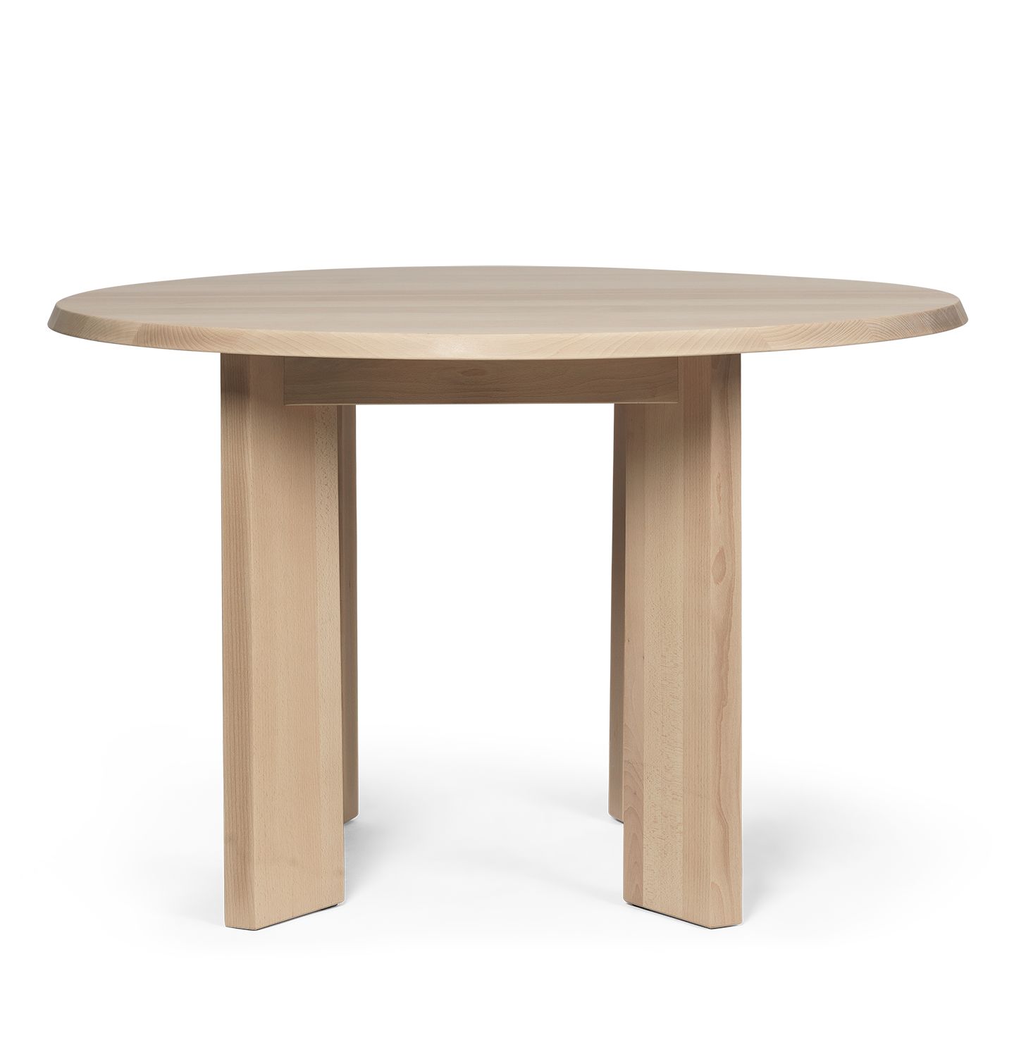 Ferm Living Tarn Esstisch aus hellem Holz, runder Holztisch für Esszimmer und Küche.