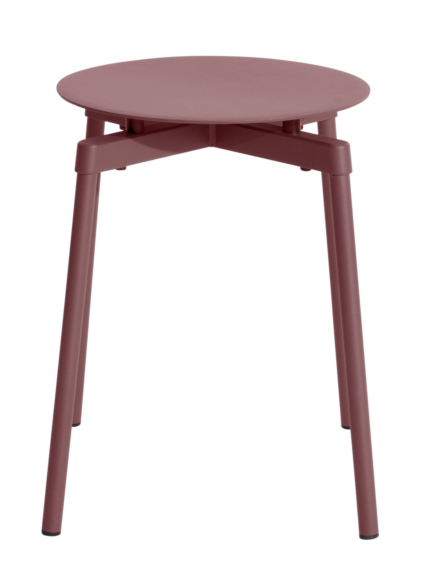 Braunroter Fromme Stool Hocker von Petite Friture: Runder, moderner Hocker mit drei Beinen.