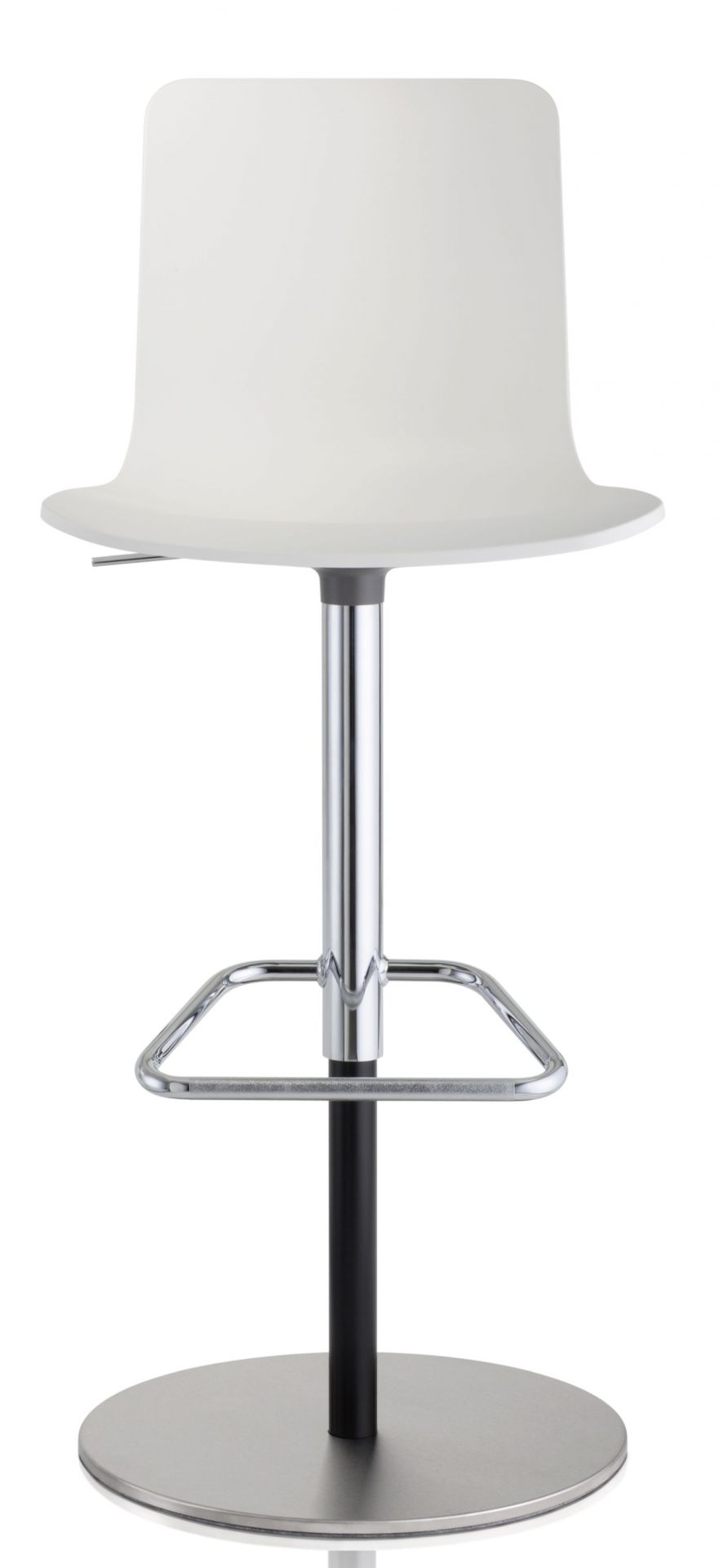 Weißer Hal Barstool Barhocker von Vitra mit Chromgestell und Fußstütze. Moderner Hocker für Küche und Bar.
