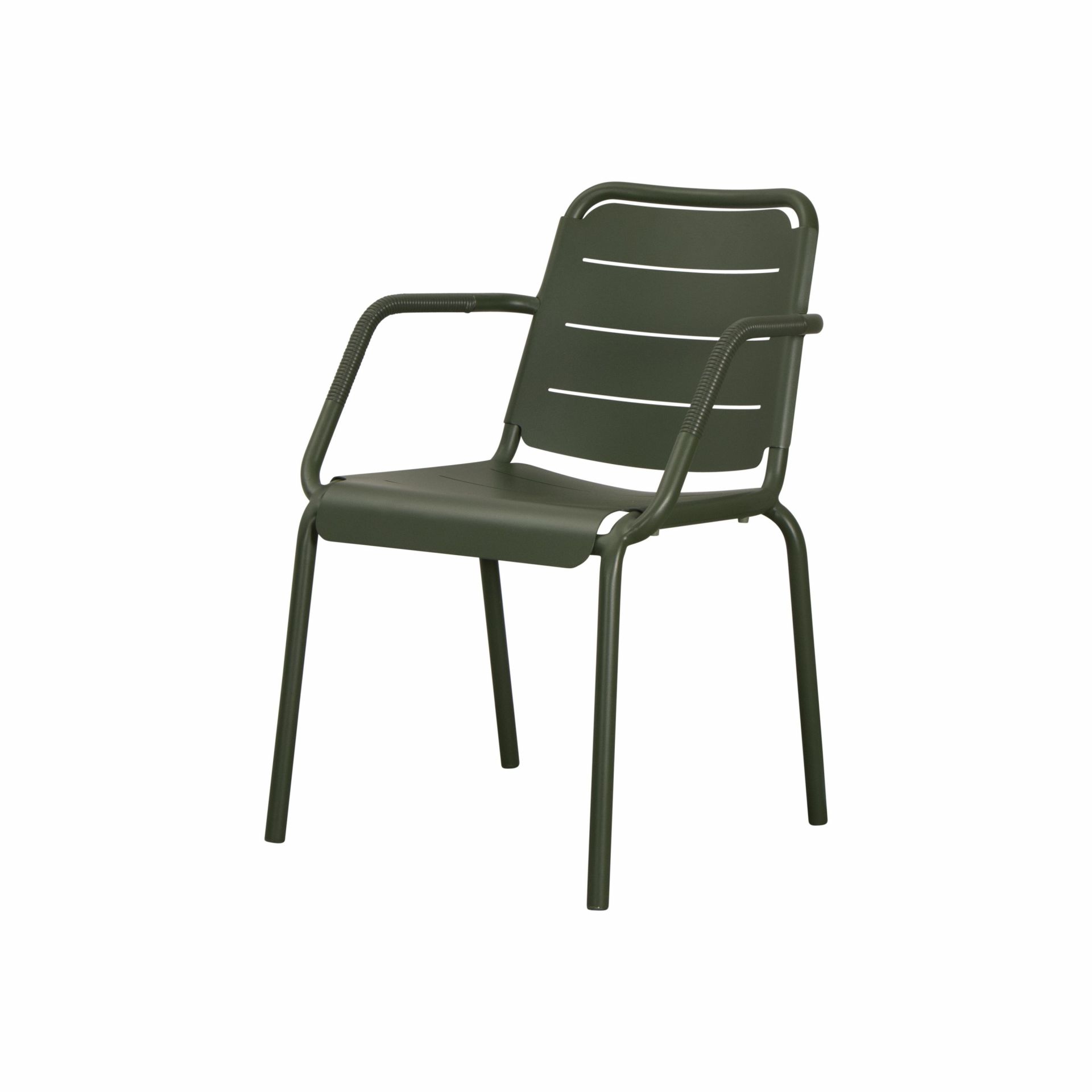 Cane-Line Copenhagen Armlehnstuhl für den Garten, Outdoor Stuhl in Grün, modernes Design.