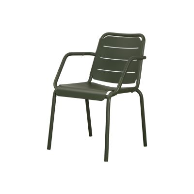 Cane-Line Copenhagen Armlehnstuhl für den Garten, Outdoor Stuhl in Grün, modernes Design.