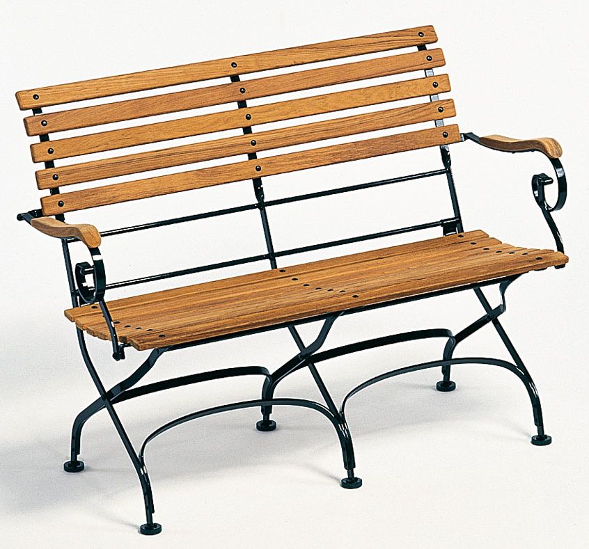 Classic 2-Sitzer Bank mit Armlehnen Outdoor Dunkelgrün Weishäupl