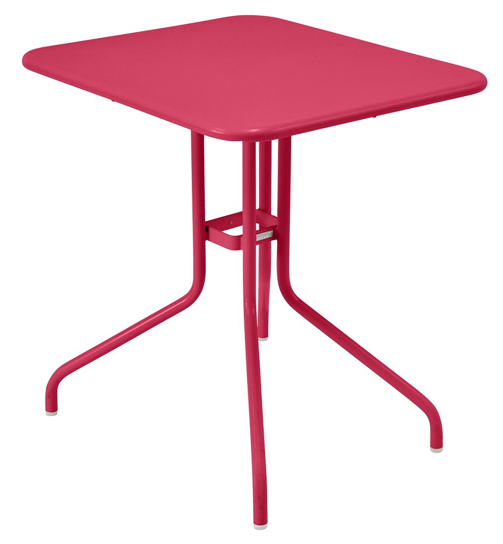 Roter Pétale Tisch 60x70 cm von Fermob für den Außenbereich, ideal für Garten und Terrasse.