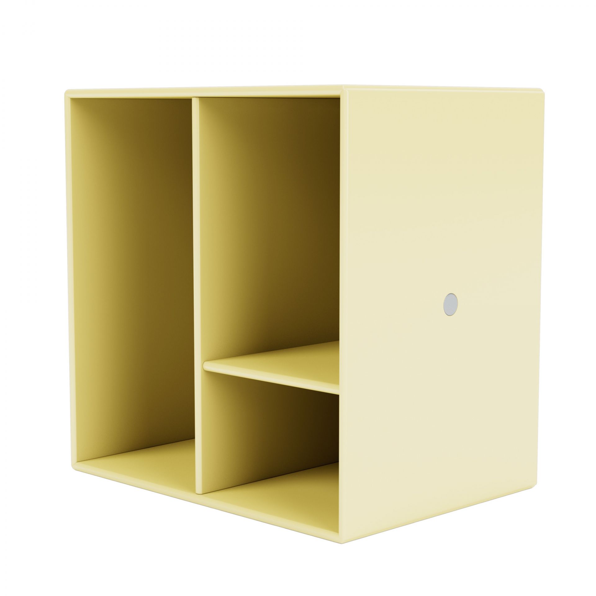 Camomile Montana Mini Modul mit Regalböden, hellgelbes Regal zur Wandmontage oder als Nachttisch.