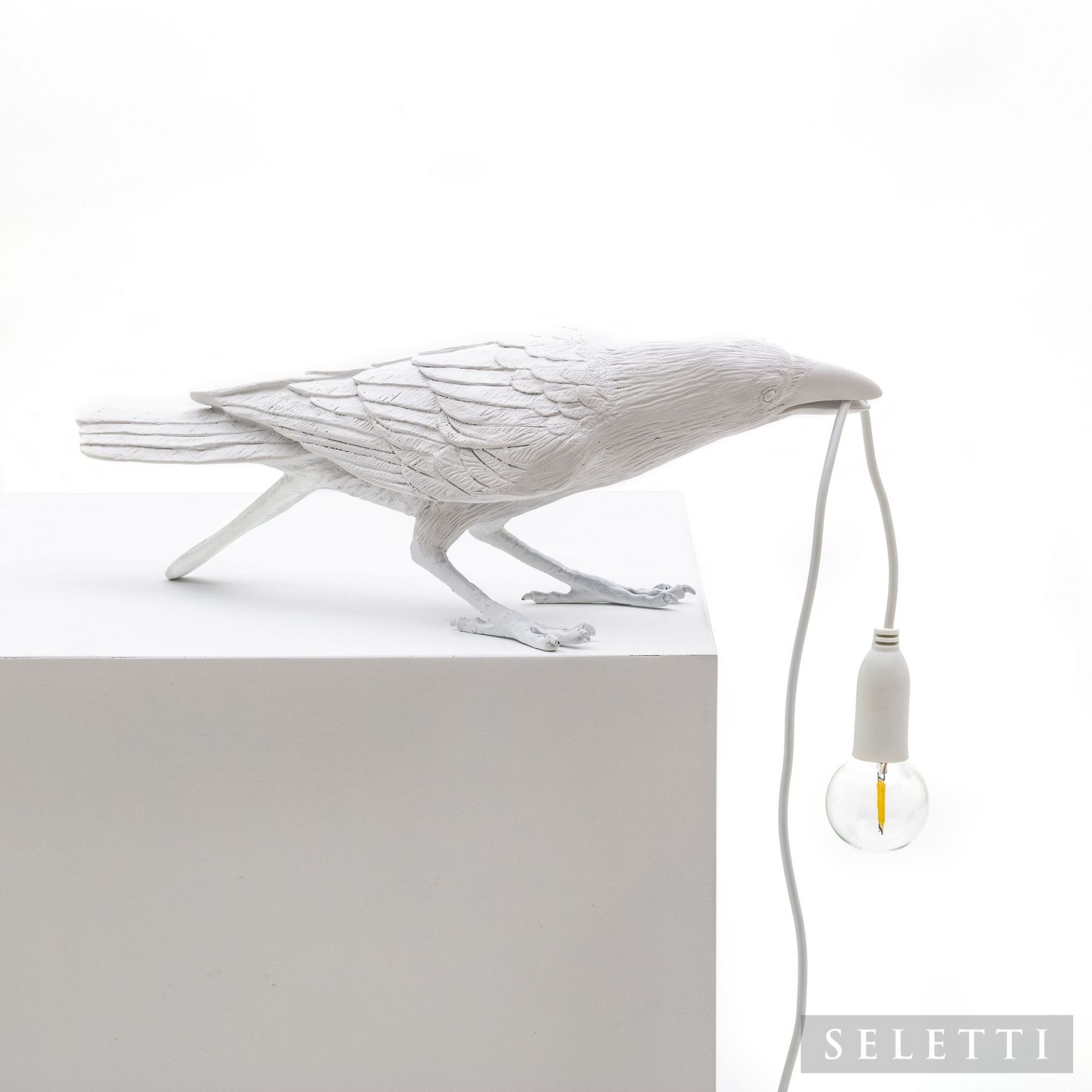 Bird Lamp Playing white Leuchte Seletti EINZELSTÜCK