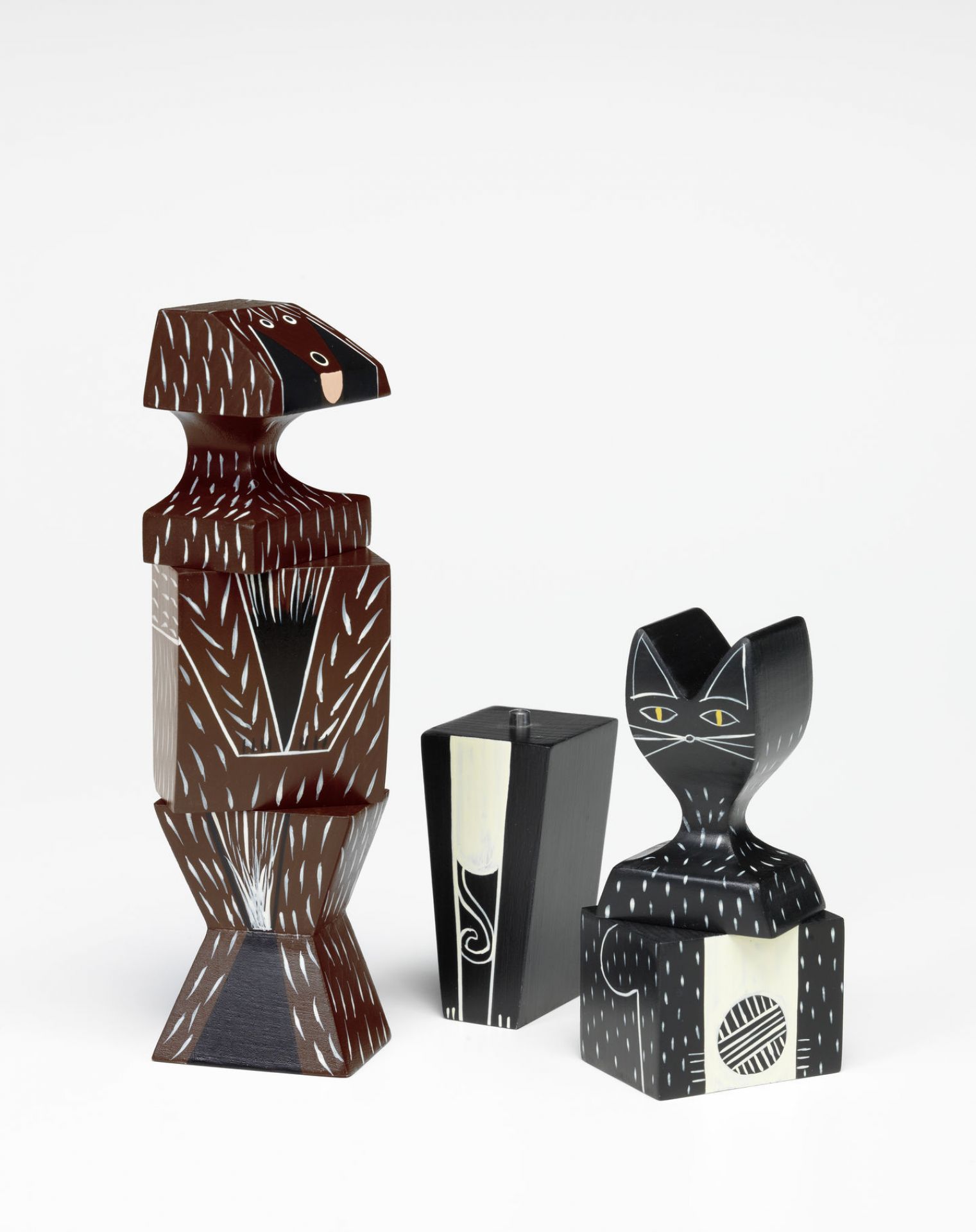 Wooden Dolls Katze / Hund Holzfigur Vitra