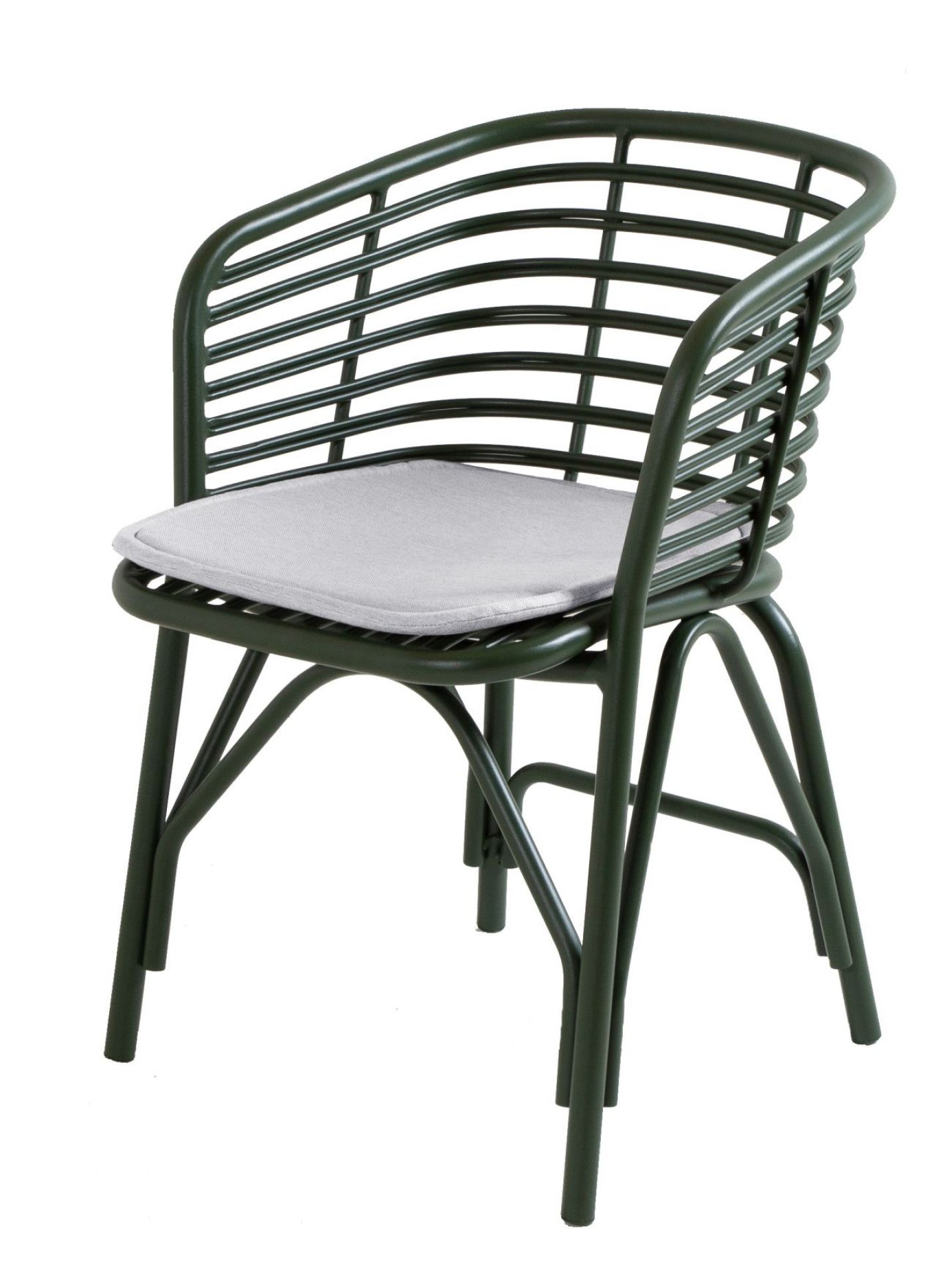 Cane-Line Sessel mit hellgrauem Blend Sitzkissen für Outdoor-Bereich, bequeme Gartenmöbel.