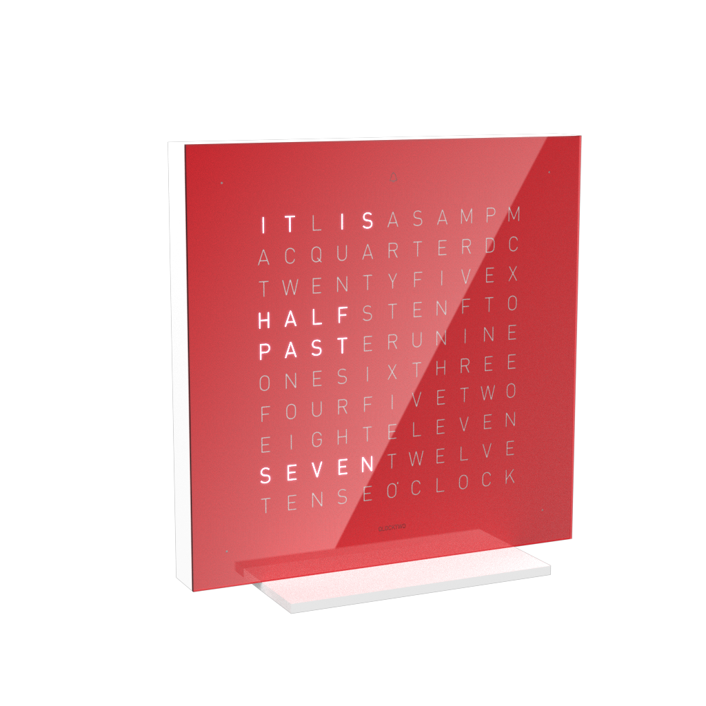 Earth 13.5 Pure Edition Tischuhr / Zeitobjekt Englisch QLOCKTWO