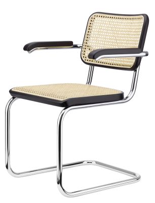 S 64 V Stahlrohr Klassiker Freischwinger CHROM/SCHWARZ Thonet VORZUGSKOMBINATION