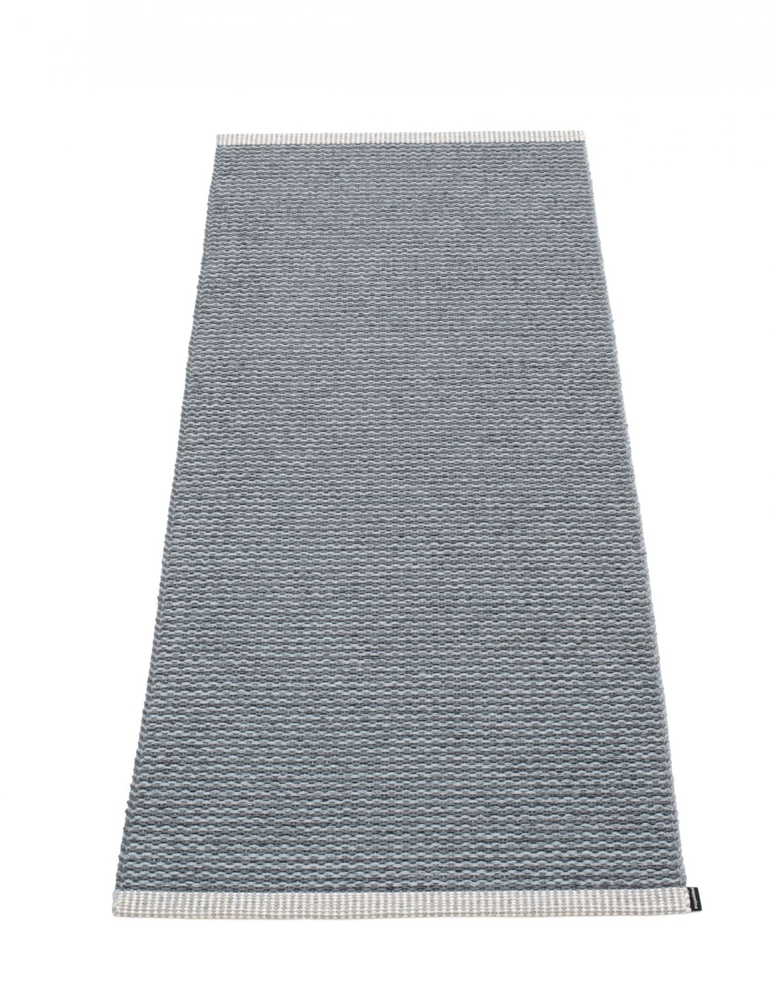 Grauer Pappelina Mono Kunststoffteppich 60x150 cm, gewebt, für Innen- und Außenbereich geeignet.