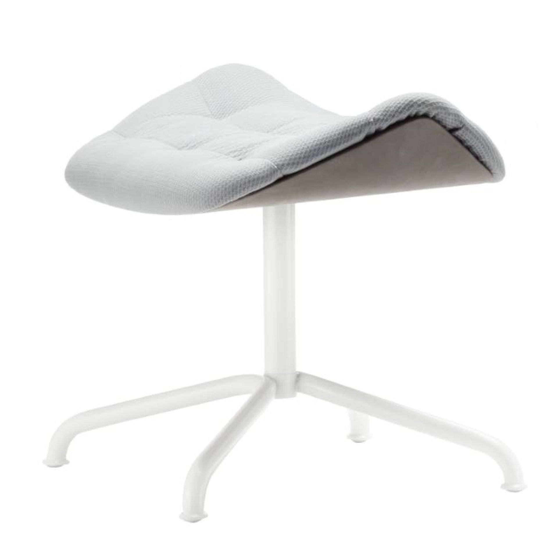 Hocker für Thonet 808 Lounge-Sessel: Gepolsterter Fußhocker mit weißem Gestell, modernes Design für entspanntes Sitzen.