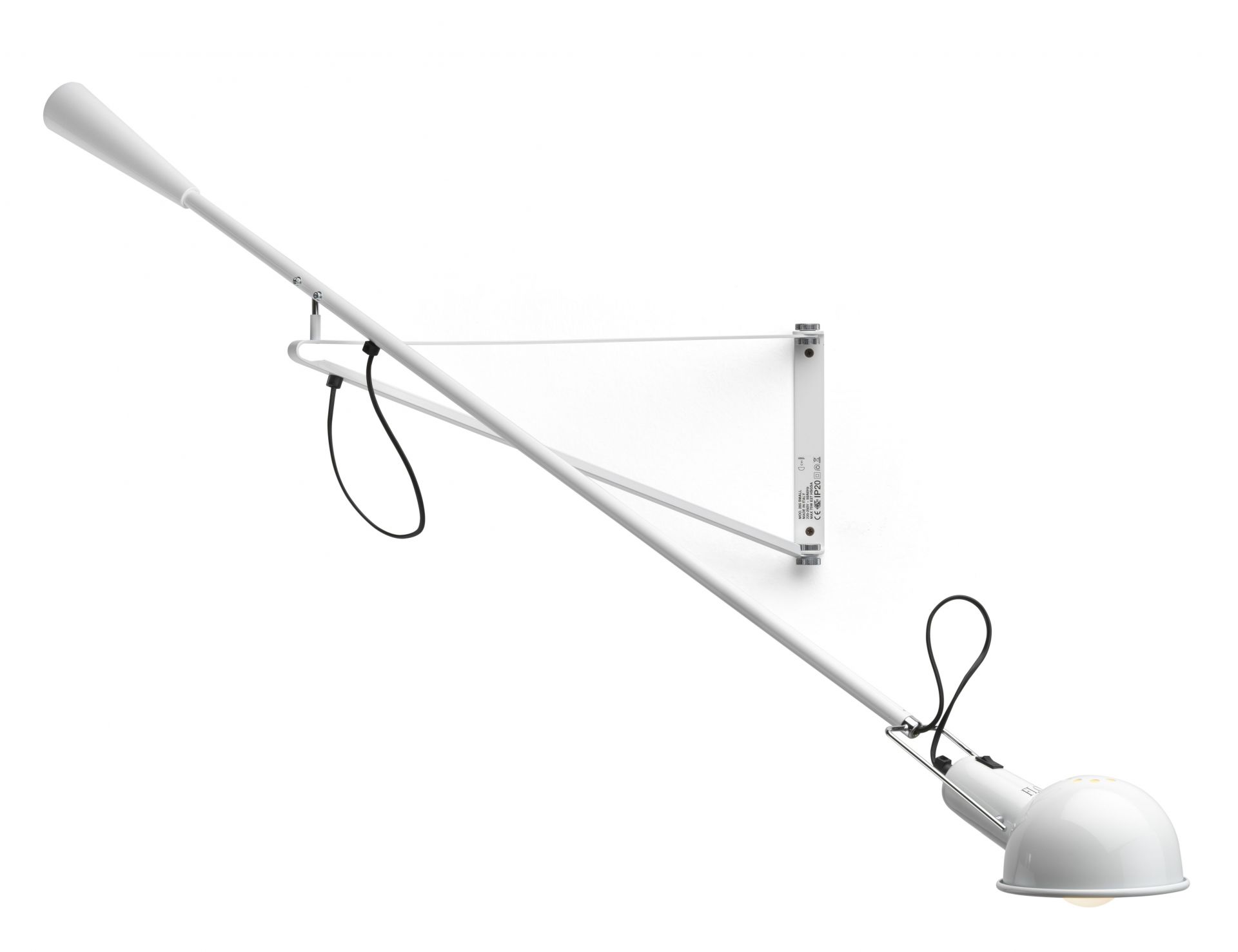 Weiße 265 Wandleuchte von Flos, verstellbar, modernes Design für Wohnzimmer und Büro.