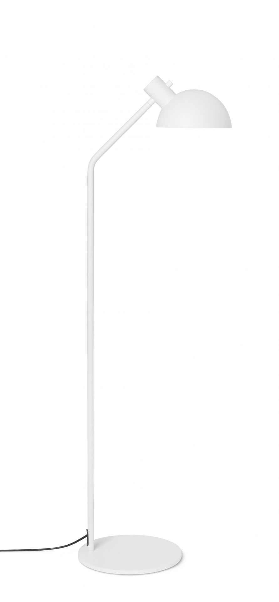 Weiße MO320 Stehleuchte von Carl Hansen & Søn mit rundem Fuß und Lampenschirm.