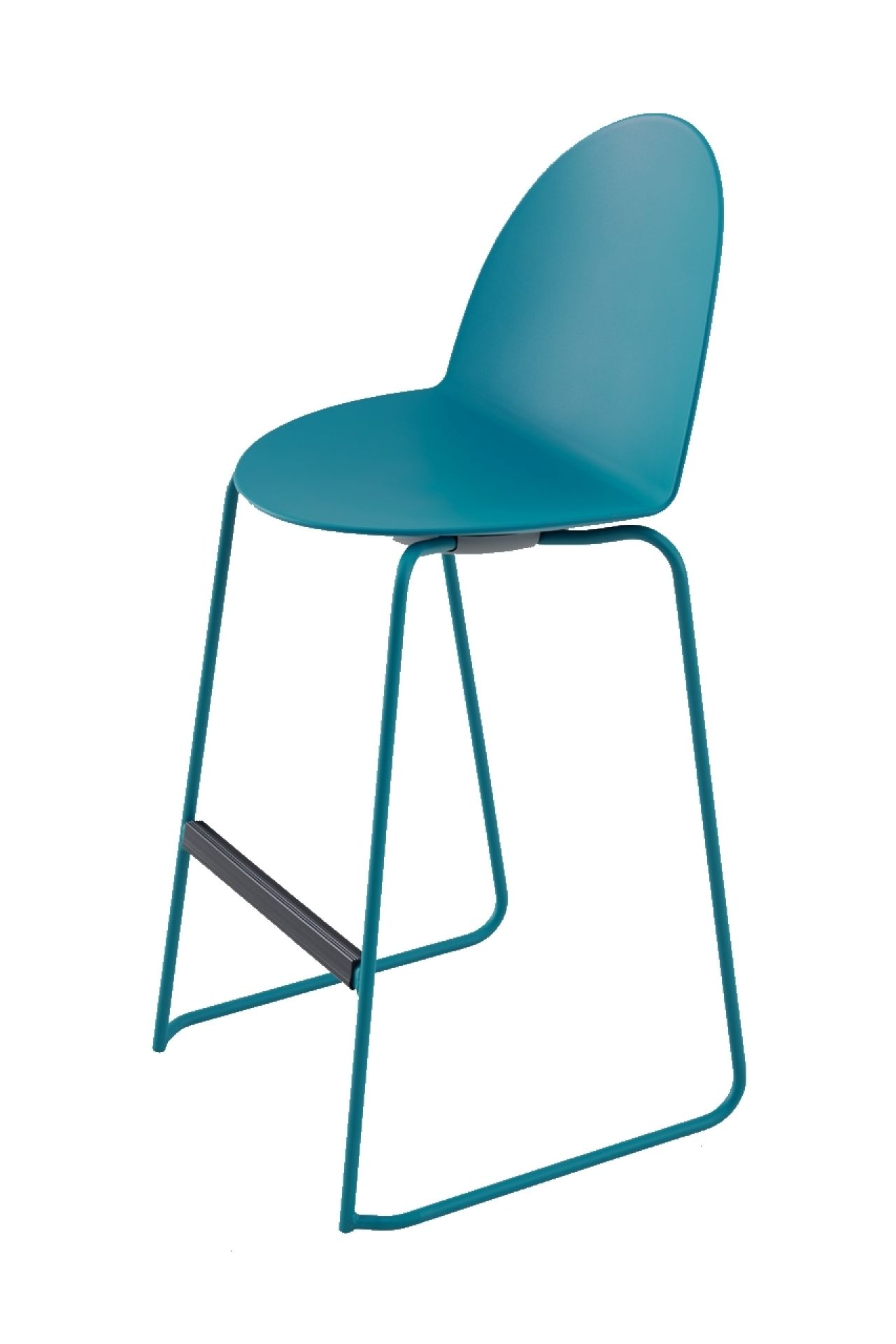 Camel Barhocker mit Kufengestell in Türkis: Moderner Barstuhl für Küche oder Bar.