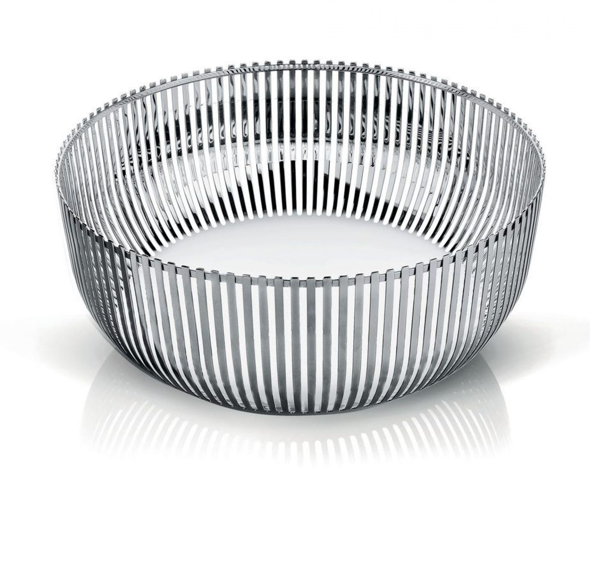 Alessi Obstschale PCH05/30 aus glänzendem Edelstahl, modernes Design für Obst und Dekoration.