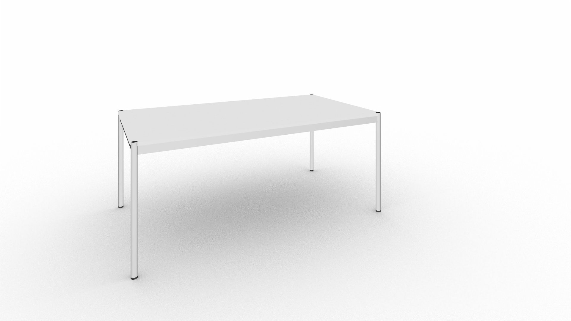 USM Haller Tisch in Perlgrau, 175 x 100 cm, moderner Bürotisch mit minimalistischem Design.