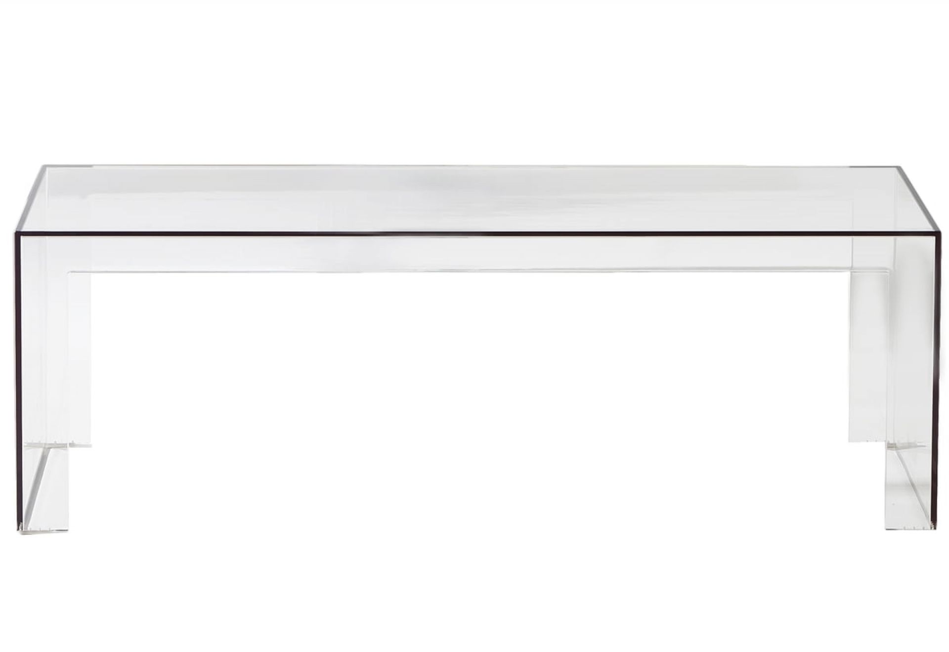 Klarer Kartell Invisible Side Tisch aus transparentem Acrylglas, moderner Design Beistelltisch.